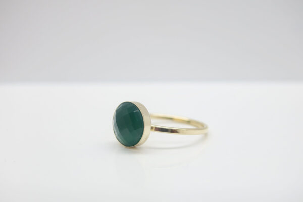 Chalcedon..smaragdgrüner Ring 925 vergoldet