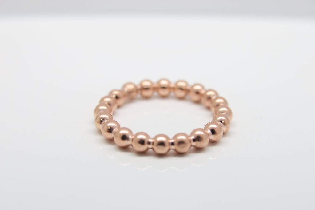 Pebbles Kugelring big...3mm stark & 925 rosè verg.