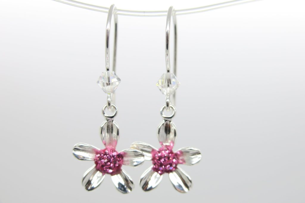Pink Daisy...süße Blümchen Ohrhänger 925 Silber