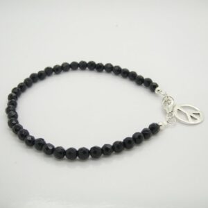 Peace! Onyx Armband 925  Silber