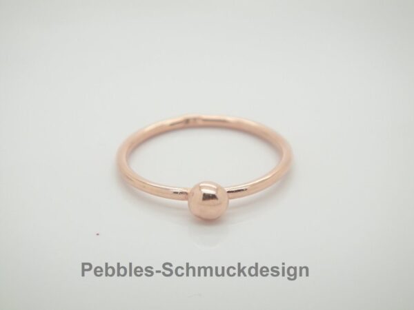 Pebbles-Punkt:-) zarter Ring  925 rosè vergoldet