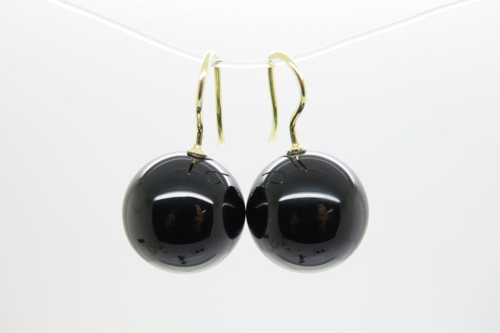 Black beauty..edle schwarze Onyx Ohrringe 925 verg