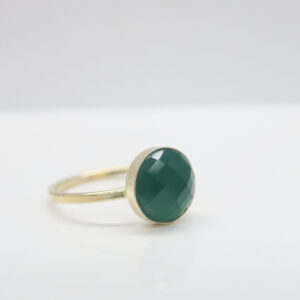 Chalcedon..smaragdgrüner Ring 925 vergoldet